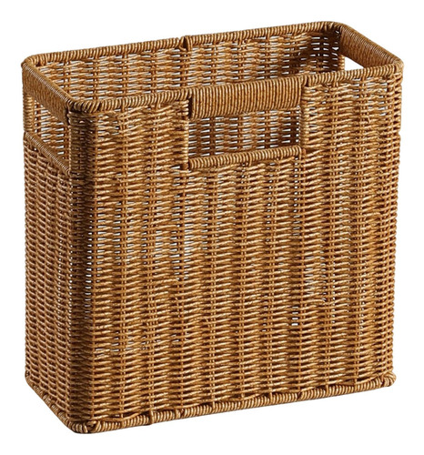 Cesta Rectangular Tejida Para Periódicos De 30 Cm X 14 Cm X