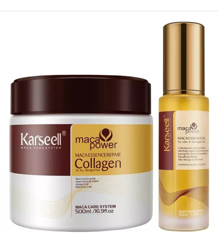 Kit Karseell Mascarilla Maca Power Collagen 500ml+oil 50 Ml