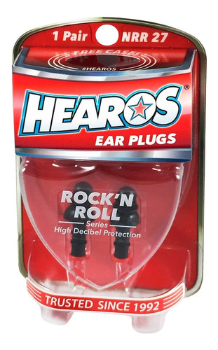 Hearos Rock N' Roll Ear Filters 1 Par Protectores + Case