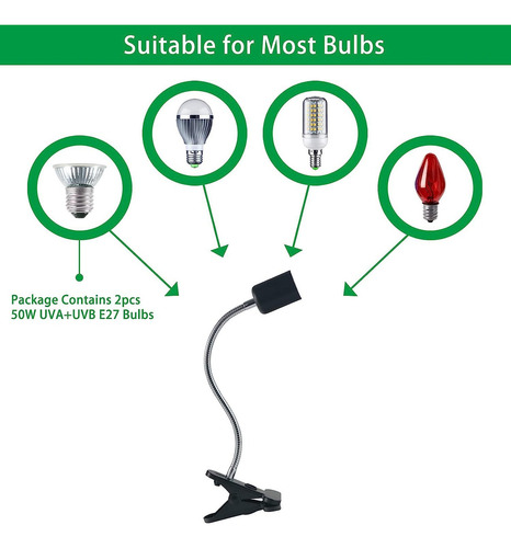Foco Calor Para Reptiles Tortugas Lámpara Uva Uvb 50w