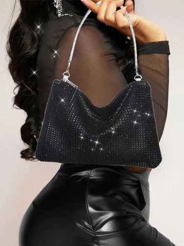 Bolso Hobo Con Diseño De Brillante Y Cadena