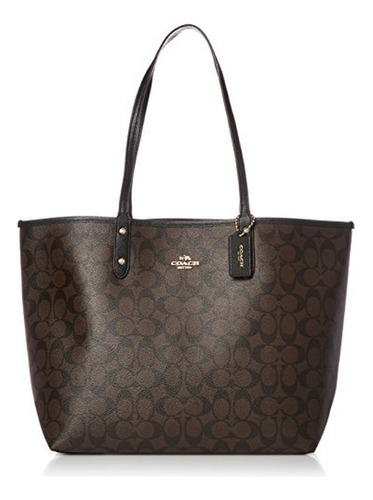 Coach Firma Reversible Pvc Ciudad Grande Bolsa Bolso