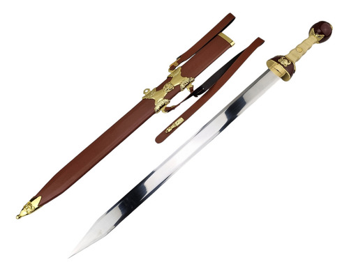 Espada Gladius Romana De Aço Maximus Gladiador Com Bainha