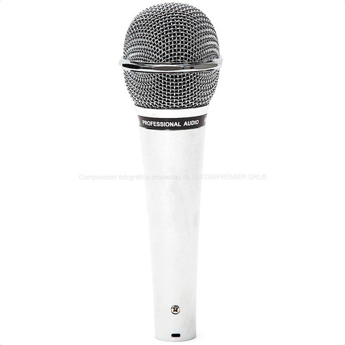 Combo X 2 Microfono Dinamico Metal Cromado Cable Pie Pipeta