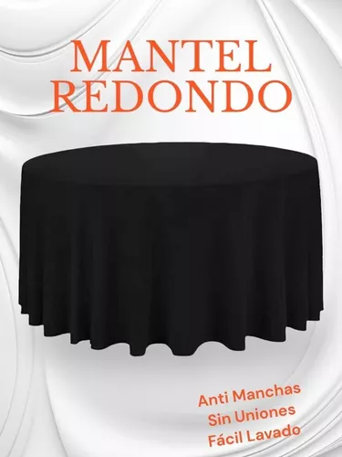 MANTEL REDONDO 1.40 MT. NEGRO