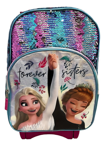 Mochila Elsa Y Ana Frozen Con Lonchera Y Lapicera Disney Color Multicolor