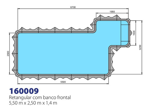 Piscina Hybrida Retangular Banco Frontal - Fluidra 