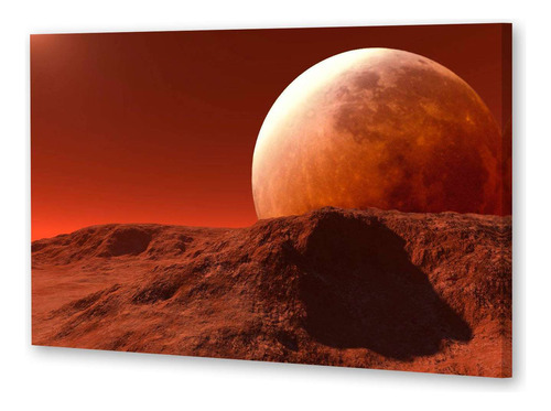 Cuadro 40x60cm Marte Fondo Solar Espacio Estrellas