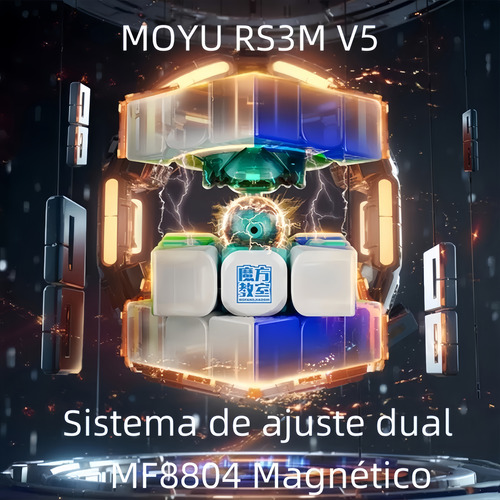 Moyu Rs3m V5 Cubo Mágico 3x3 Magnético Ajuste Dual Juguetes