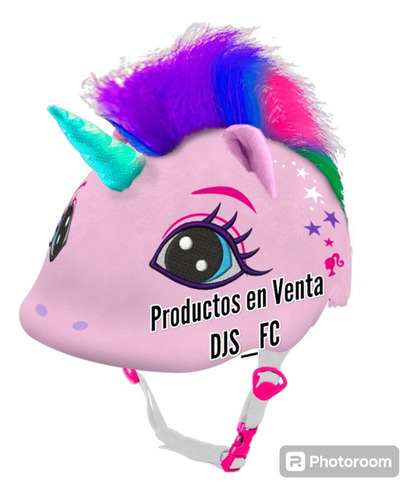 Casco Barbie 3d Con Funda De Peluche Unicornio (Usado)