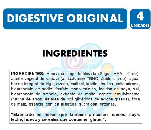 Galletas Digestive Original Sin Azúcar (bolsa Con 4 Uni).
