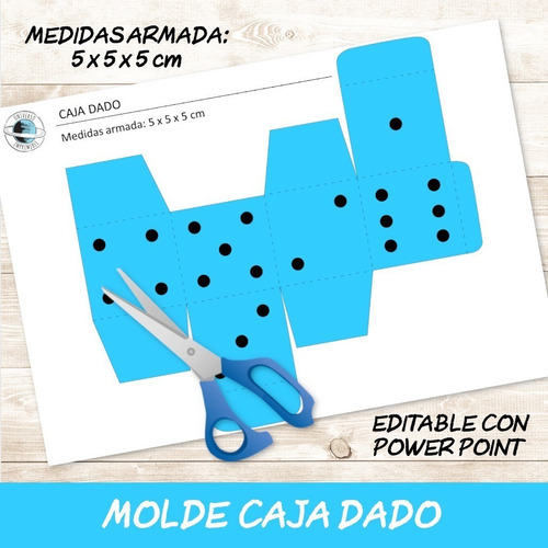 Kit Imprimible Molde Caja Dado Patrón Editable Power Point