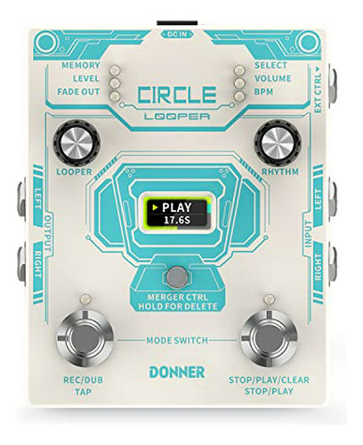 Donner New Circle Looper Pedal De Efectos De Guitarra Con Pa