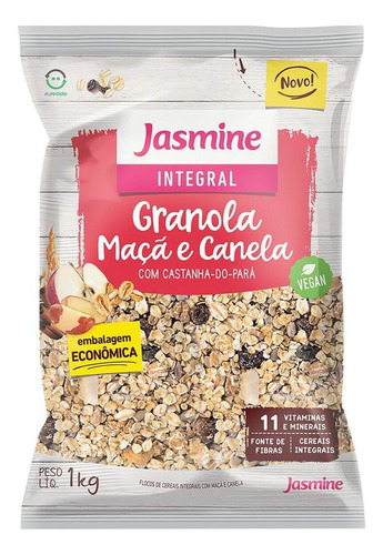 Granola Integral Maça E Canela Jasmine - 1000g