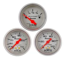 Comprar Kit 3 Relojes Racing 52mm Orlan Rober Agua Aceite Nivel Combustible