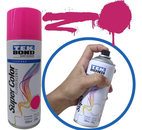 Tinta Spray Super Color Fluorescente Tekbond Várias Cores