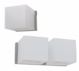 Aplique Rob Xp 801 1 Luz  Vidrio Cubo Satinado G9