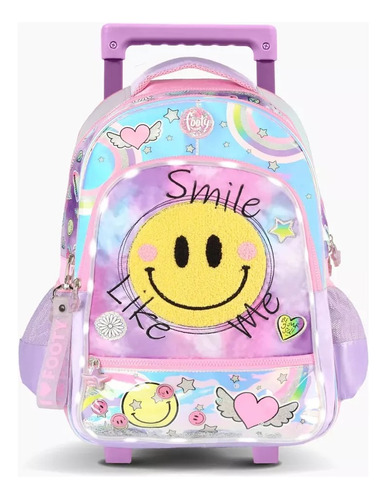 Mochila Carro 18 Smile Lila Luz Led 45cm Footy Original F211