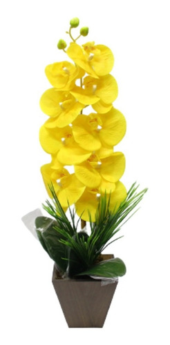 Orquídea Amarela Mesclada Rajada 3 D Silicone Artificiais | MercadoLivre