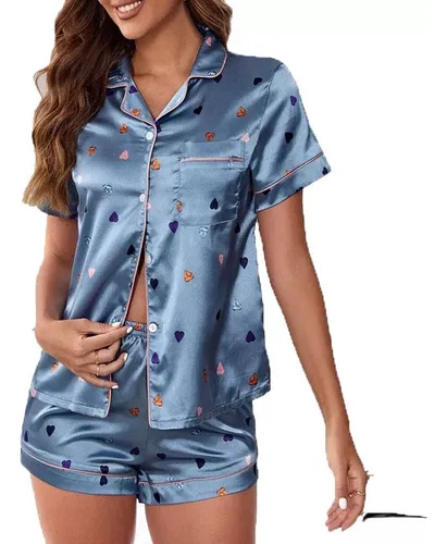 Conjunto De Pijama De Seda Satinada Para Mujer, Ropa De Dorm