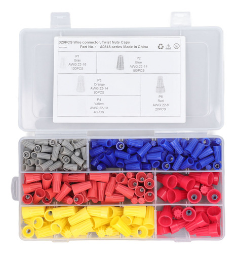 Juego De Conectores Colorful Wire Caps, 320 Piezas, Multifun