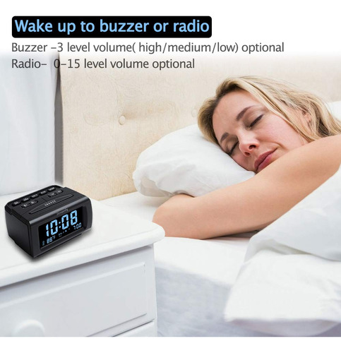 Alarm Clock Radio Dreamsky With Battery Backup & Usb Port