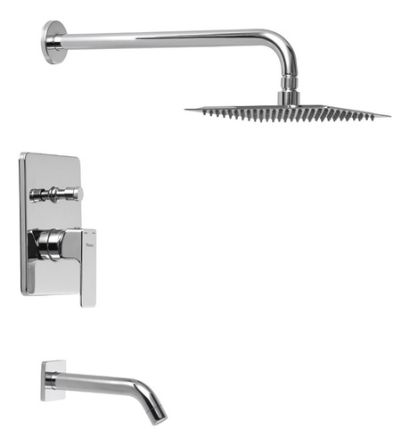 Griferia Baño Monocomando Ducha Slim 20 Cm Bañera Piazza Arq