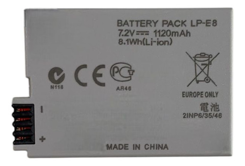 Bat-eria Compativel Premium Lp-e8 Para T2i T3i T4i T5i