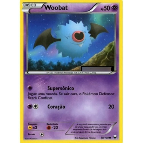 Woobat - Pokémon Psíquico Comum - 50/108 - Pokemon Card Game