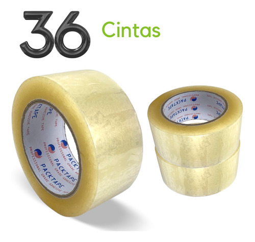 36 Cintas Adhesiva Transparente Empaque 48mm X 150m Packtape