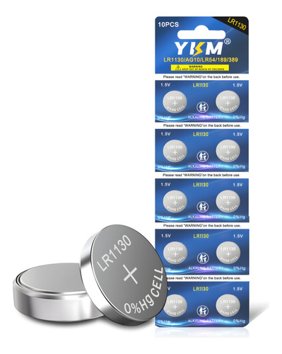 Ykm 10 Pack Lr1130 Bateria Ag10 L1131f L1131 L1131c 389 390