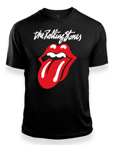 Camiseta Negra The Rolling Stones Lengua Todas Las Tallas 