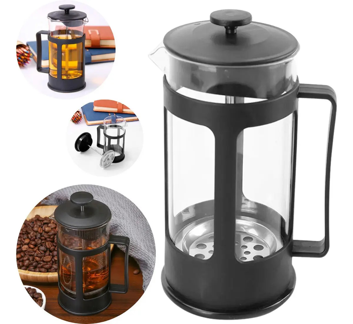Ke Home Cafeteira Prensa Francesa Vidro Inox 600ml Filtro Permanente