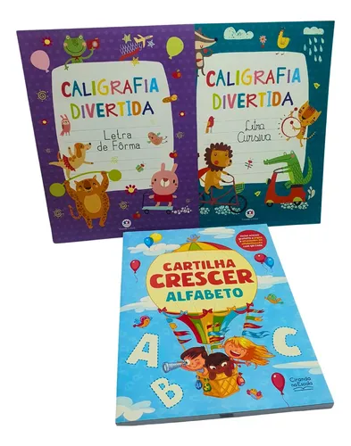 comprar Kit 3 Livros Infantil Apoio Escolar: Cartilha Crescer - Alfabeto + Caligrafia Divertida Letra Cursiva + Caligrafia Divertida Letra De Forma - Ciranda Cultural
