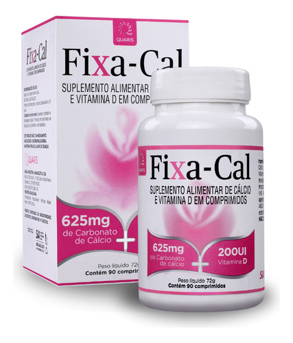 Fixa-cal Carbonato Cálcio 625mg +vitamina D 90 Cp