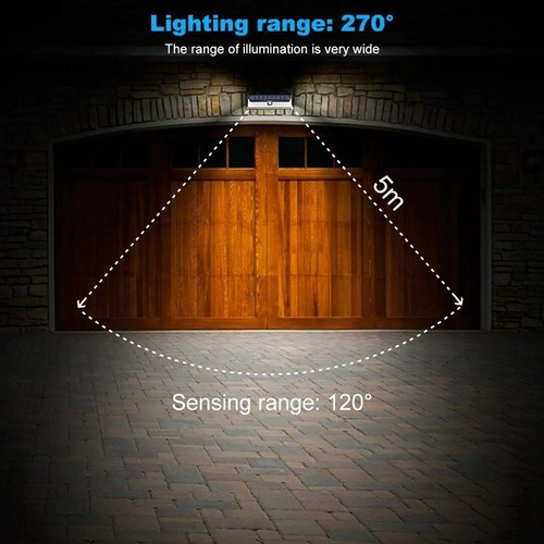 Lámpara Solar De 118 Led Con Sensor De Movimiento P/pared