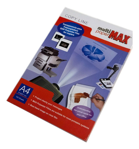 Transparencia Para Laser E Impresoras X 100 Hojas Color Transparente Multipaper Max 