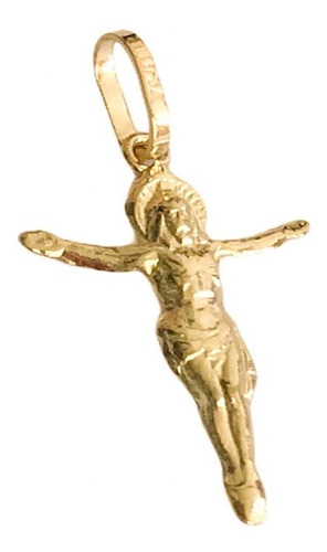 Imagem 1 de 7 de Pingente Jesus Cristo Crucificado Em Ouro 18k Cristão