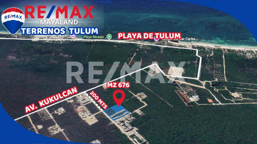 Oportunidad Terrno En Esquina De 2500 M2 A 550 Mts De La Playa De Tulum