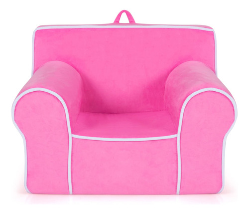 Costzon Sofá Para Niños Sofá Suave Con Superficie De Rosado
