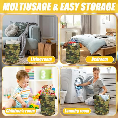 Cesta De Ropa Sucia Con Camuflaje, Cesto De Ropa Con Asas, C