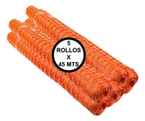 Comprar Malla Seguridad Naranja - Pack 5 Rollos De 45 Mts Largo X 1 Mts Alto - Ideal Obras, Jardines Y Mas
