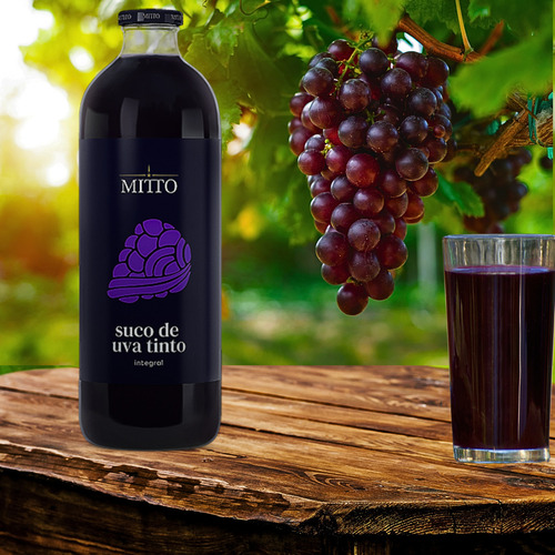Suco De Uva Tinto Mitto Integral Sem GlĂșten 1 L 100% Natural