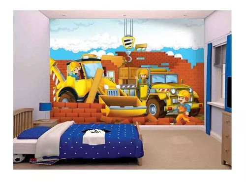 Papel De Parede Infantil Trator Obra Caminhão 9,5m² Azs147