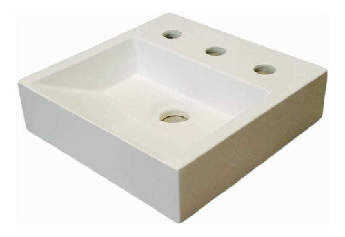Imagen 3 de 8 de Bacha De Apoyo De 31 X 31 Cm Blanca De Marmol Sintetico