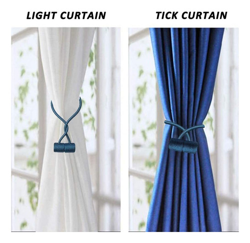 6pcs Alzapaños Magnéticos Para Cortinas Cuerda De Cortina