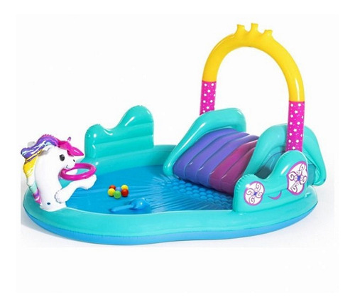 Pileta Inflable Intex Playcenter Unicornio 220 L Con Tobogan