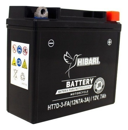 Bateria Hibari Moto 12n7b-3a Ht7d-3-fa 12v 7ah