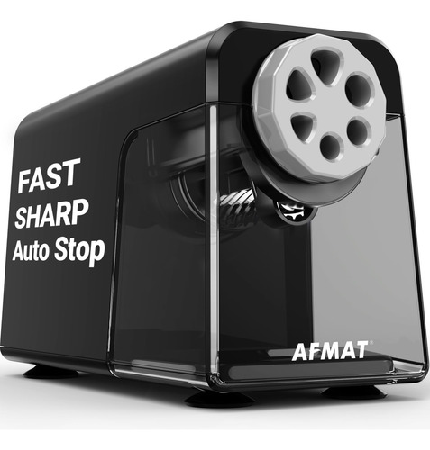 Sacapuntas Eléctrico Resistente Con 6 Agujeros Y Auto Stop