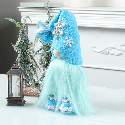 Muñeca De Gnomo Azul Con Sombrero De Copo De Nieve, Muñeca S